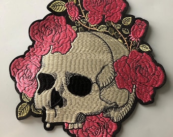 Skull Embroidered Iron on Applique Patch,Embroidery Skull Patch for Coat,T-Shirt or Jeans Decorative Embroidery Appliques Patches