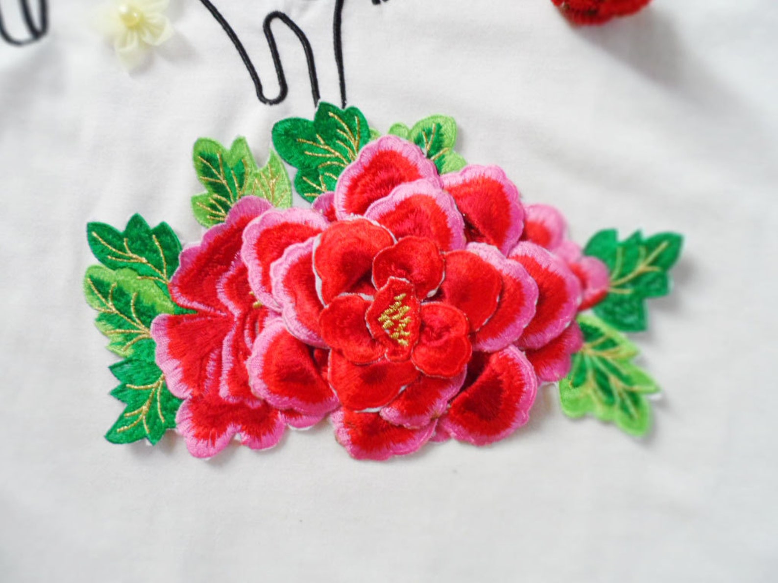 Delicate Embroidered Flower Applique Patchvintage 3D Floral Etsy