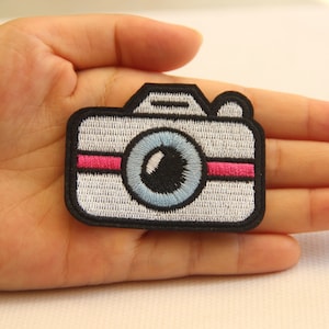 Camera Embroidered Iron On Applique Patch,Embroidery Camera Iron On Patch for T-shirt,Coat or Jeans Decorative Embroidery Appliques Patches