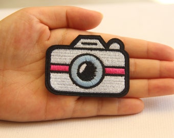 Camera Embroidered Iron On Applique Patch,Embroidery Camera Iron On Patch for T-shirt,Coat or Jeans Decorative Embroidery Appliques Patches