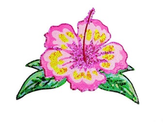 Large Flower Sequined Applique Patch,Sequin Flower Patches,Floral Sequins Patch Supplies for T-Shirt,Jeans,Dress Decorative Appliques