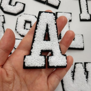 White Embroidered Letters Applique Patch,Embroidery Name Letters Patch for T-Shirt or Coat,Decoration Embroidery Appliques Patches