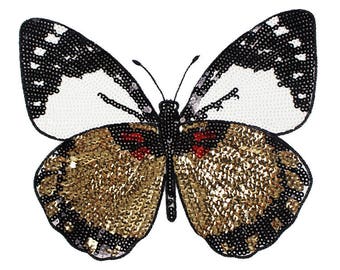 Butterfly Embroidered Sequined Applique Patch,Paillette Patch,Sequins Patch Supplies for Coat,T-Shirt,Costume Decorative Embroidery Patches
