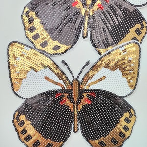 Radiant Beaded Rhinestone Butterfly Sequin Applique/Patch - SM5995BK -  Trims By The Yard