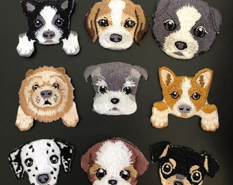 Cute Dogs Embroidery Iron On Applique Patch,Embroidered Dog Patch Supplies for Coat,T-Shirt,Jeans,Decorative Iron on Patches (18 kinds)