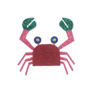 Crab Sequined Iron on Applique Patch,Paillette Patch,Sequins Patch Supplies for Coat,T-Shirt,Jeans Decorative Appliques Patches