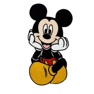 Large Cartoon Embroidered Applique Patch,Embroidery Mickey Patch for Clothing or Dress,Decorative Embroidery Appliques Patches