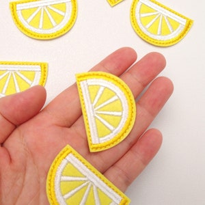 4 Pieces Lemon Embroidered Iron On Applique Patch,Embroidery Lemon Patch for T-shirt,Coat or Jeans Decorative Embroidery Appliques Patches