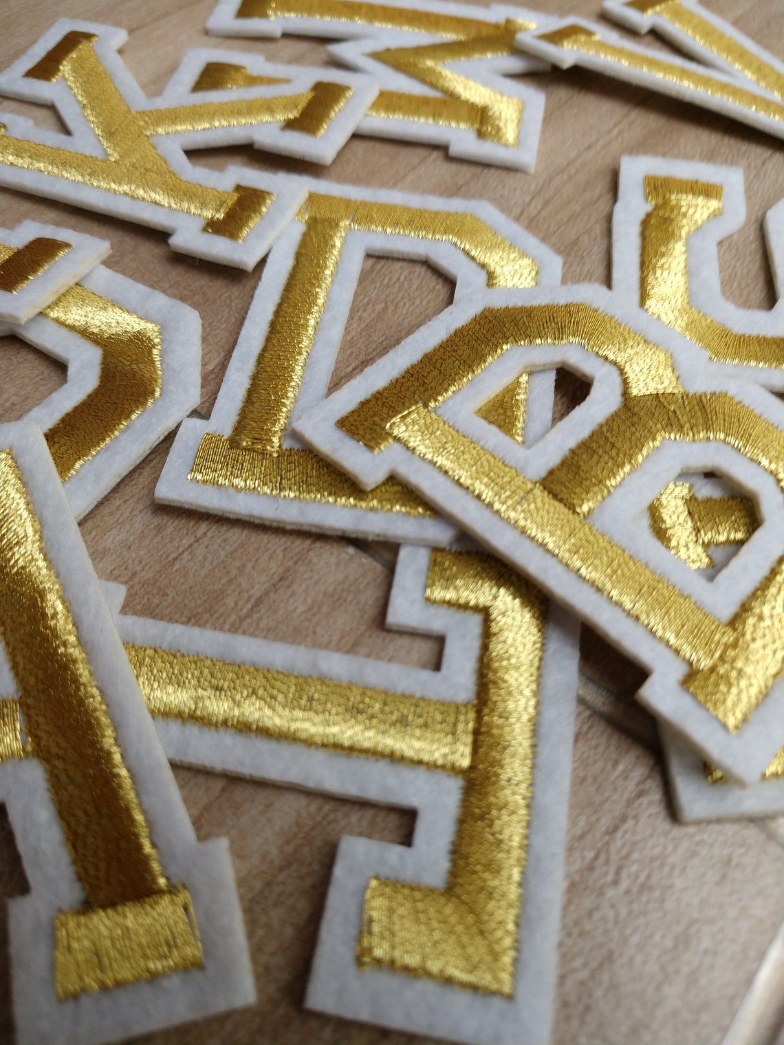 Gold Embroidered iron on Letters Applique PatchIron On Name | Etsy