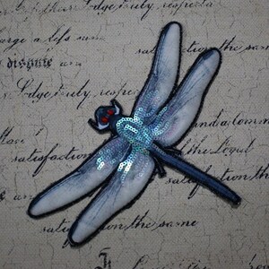 Dragonfly Sequined Applique Patch,Paillette Patch,Sequins Dragonfly Patch Supplies for Coat,T-Shirt,Costume Decoration Applique Patch image 2