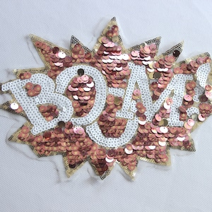 BOOM! Sequined Applique Patch,Paillette Patch,Sequins Patch Supplies for Coat,T-Shirt,Costume Decorative Appliques Patches