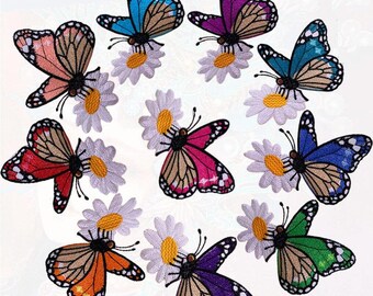 Delicate Butterfly Embroidered Iron on Applique Patch,Embroidery Butterflies Patch for Clothing or Dress Embroidery Applique Patches