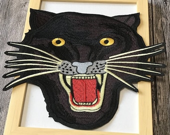 Delicate Embroidered Tiger Head Applique Patch,Vintage Tiger Patch for Clothing or Jeans,Decorative Embroidery Appliques Patches
