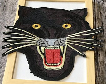 Delicate geborduurde Tiger Head Applique Patch, Vintage Tiger Patch voor kleding of jeans, decoratieve borduurwerk Appliques Patches