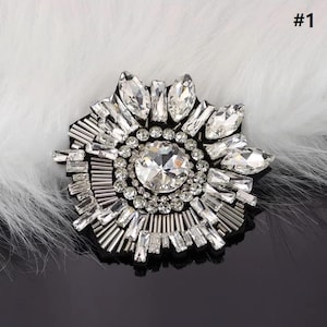 Delicate Embroidery Beaded Silver Flower Applique Patch,Rhinestone Patch Supplies for Coat,T-Shirt,Costume Decorative Applique Patches