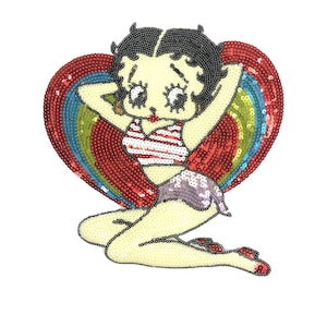Cartoon Sequined Embroidery Applique Patch,Paillette Patch,Sequins Girl Patch Supplies for Coat,T-Shirt,Costume Decorative Patches
