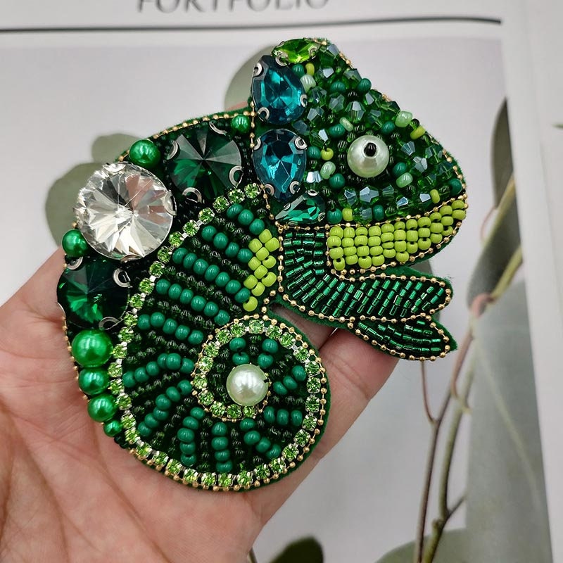 Lizard Embroidery Rhinestone Applique Patch,beaded Animal Patch ...