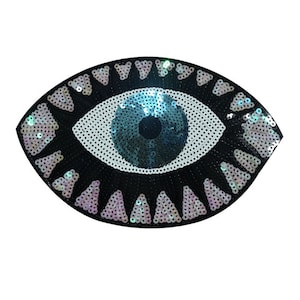 Eye Sequined Applique Patch,Paillette Patch,Sequins Eye Patch Supplies for Coat,T-Shirt,Costume Decorative Appliques Patches