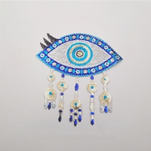 Eye Sequined Applique Patch,Paillette Patch,Sequins Eye Patch Supplies for Coat,T-Shirt,Jeans Decorative Appliques Patches