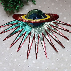 Planet Sequined Applique Patch,Paillette Patch,Sequins Earth Patch Supplies for Coat,T-Shirt,Costume Decorative Appliques Patches