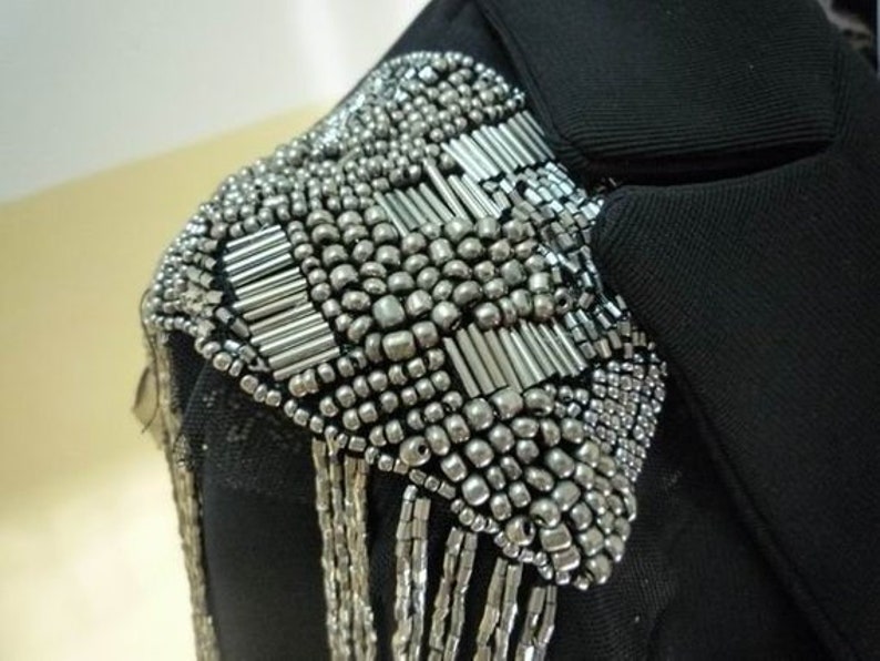 A Pair of Tassels Epaulethandmade Shoulder Padstuds Shoulder Etsy