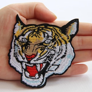 Tiger Head Embroidery Iron On Applique Patch,Embroideried Tiger Patch Supplies for Coat,T-Shirt,Jeans,Decorative Iron on Patches