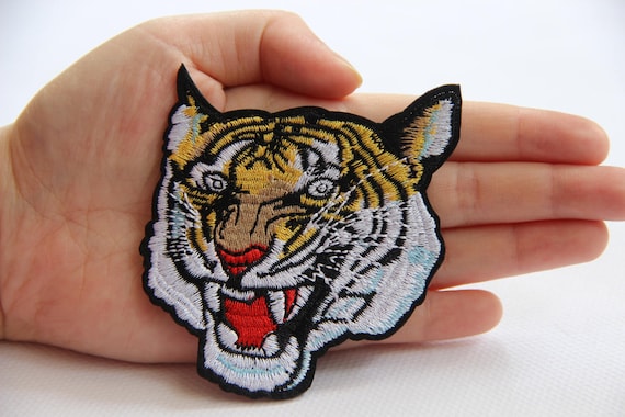 Tiger Head Embroidered Iron On Applique Patch