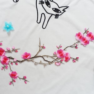 Delicado parche bordado con apliques de flores rosas, parche floral vintage para decoración de ropa o vestidos, apliques bordados