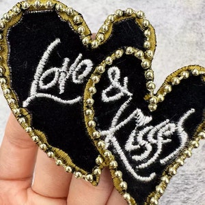 Delicate Heart Embroidery Beaded Applique Patch,Pearl Heart Patch Supplies for Coat,T-Shirt,Costume Decorative Applique Patches