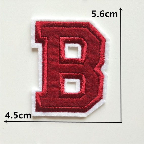 Red Embroidered 4.5cm Iron On Patch Letters & NumbersU