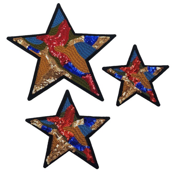 Colorful Stars Sequined Applique Patchpaillette Patchsequins 