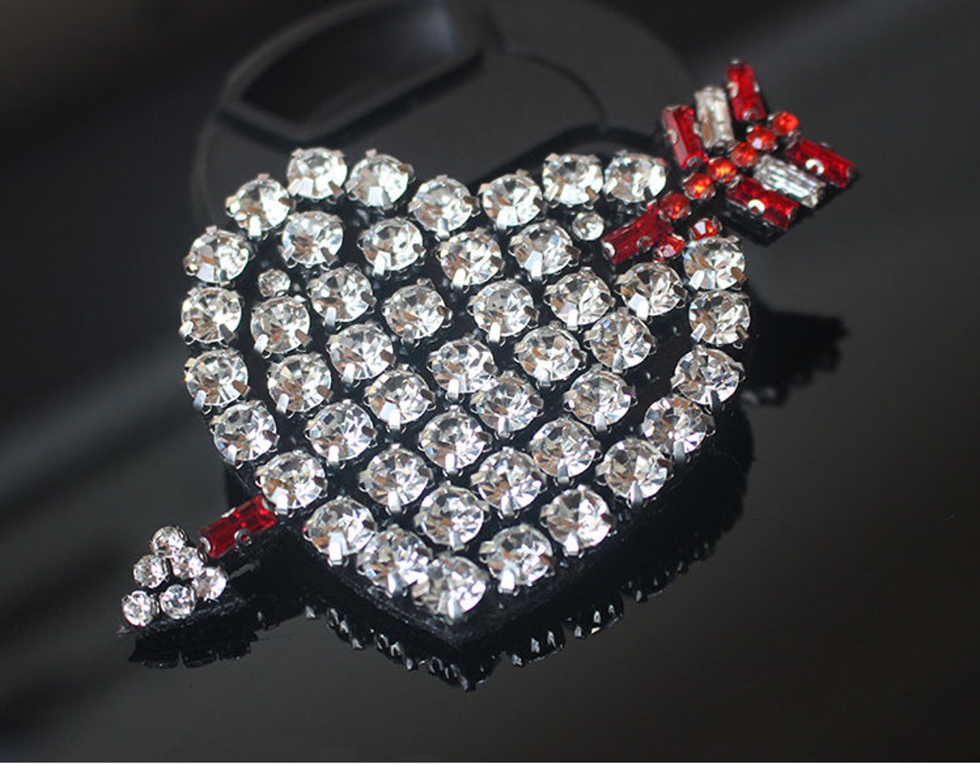 Delicate Embroidery Rhinestone Heart Sequined Applique Patch,beaded ...