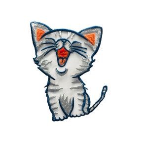 Cute Cat Embroidery Applique Patch,Embroidered Cat Patch Supplies for Coat,T-shirt or Jeans Decorative Appliques Patches