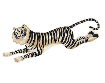 Large Tiger Embroidery Applique Patch: Decorative Iron-On Patch