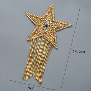 Delicate Embroidery Diamond Star Sequined Applique Patch,Rhinestone Star Patch Supplies for Coat,T-Shirt,Costume Decorative Applique Patch