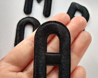 Black Embroidered iron on Letters Applique Patch,Iron On Name Letters Patch for T-Shirt or Coat,Decoration Embroidery iron on Patches