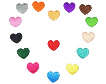 Colorful Hearts Embroidered Iron On Applique Patches,Embroidery Iron on Mini Heart for T-shirt,Coat or Jeans Decorative Embroidery Patches