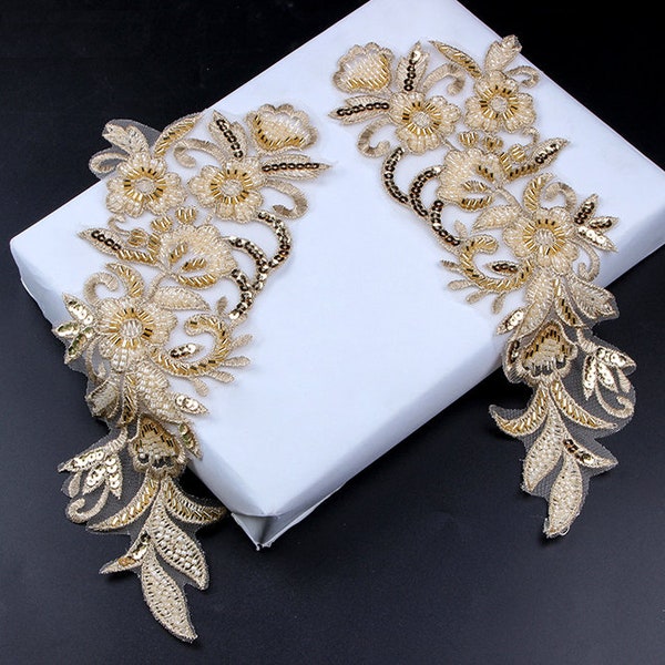 Paire De Patchs Appliqués Fleurs à Coudre – DIY Pour Robes, Jeans, Accessoires