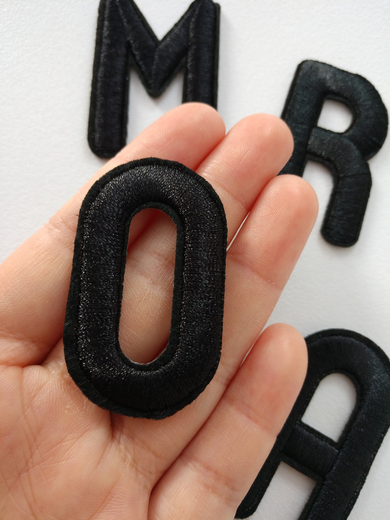 Black Embroidered iron on Letters Applique PatchIron On Name | Etsy