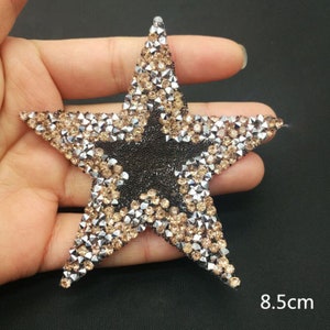 Delicate Embroidery Diamond Star Sequined Applique Patch,Rhinestone Star Patch Supplies for Coat,T-Shirt,Costume Decorative Applique Patch