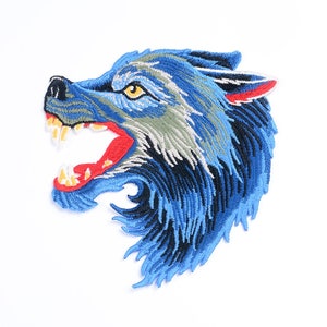 Delicate Wolf Head Embroidered Applique Patch,Vintage Wolf Patch for Clothing or Dress,Decorative Embroidery Appliques Patches