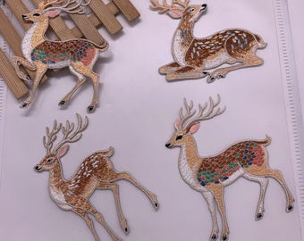 Various Deers Embroidery Iron On Applique Patch,Embroideried Deer Patch Supplies for Coat,T-Shirt,Jeans,Decorative Iron on Patches