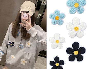 6 Pieces Flowers Embroidered Applique Patch,Embroidery Flower Patch for Clothing or Jeans,Decorative Embroidery Appliques Patches