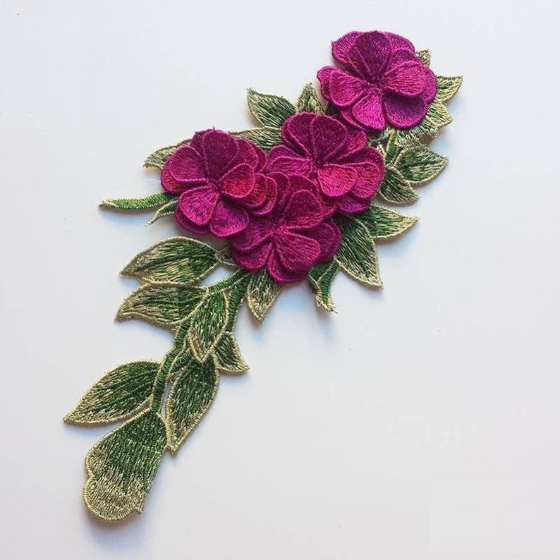 Delicate Embroidered 3D Flowers Applique PatchVintage Floral Etsy
