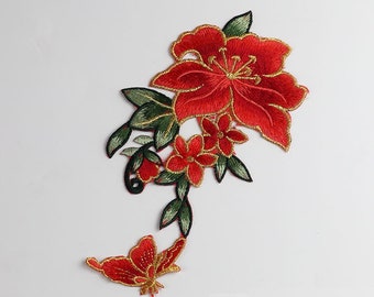 Delicate Embroidered Floral Applique Patches,Vintage Flower Patches for Clothing or Dress Decorative Embroidery Appliques (5 Colors)