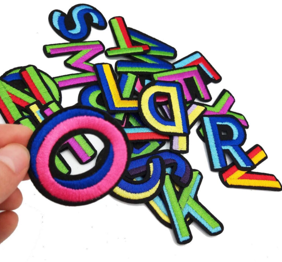 Multicolored Embroidery Iron on Letters Applique Patchiron on - Etsy