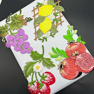 Various Fruits Embroidery Iron On Applique Patch,Embroideried Patch Supplies for Coat,T-Shirt,Jeans,Decorative Iron on Patches