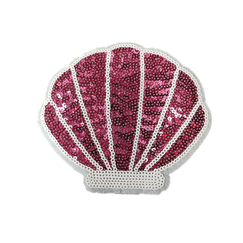 Embroidered Patch Shell Delicate Shell Applique Patches,paillette Patch,sequin Shells Patch ...