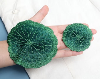 Delicate Embroidered Lotus Leaf Applique Patches,Vintage Leaf Patches for Clothing or Dress Decorative Embroidery Appliques