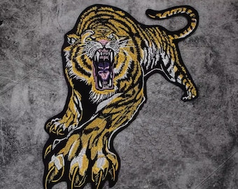 Delicate Tiger Embroidery Applique Patch,Embroidered Tiger Patch Supplies for Coat,T-Shirt,Costume Decorative Appliques Patches